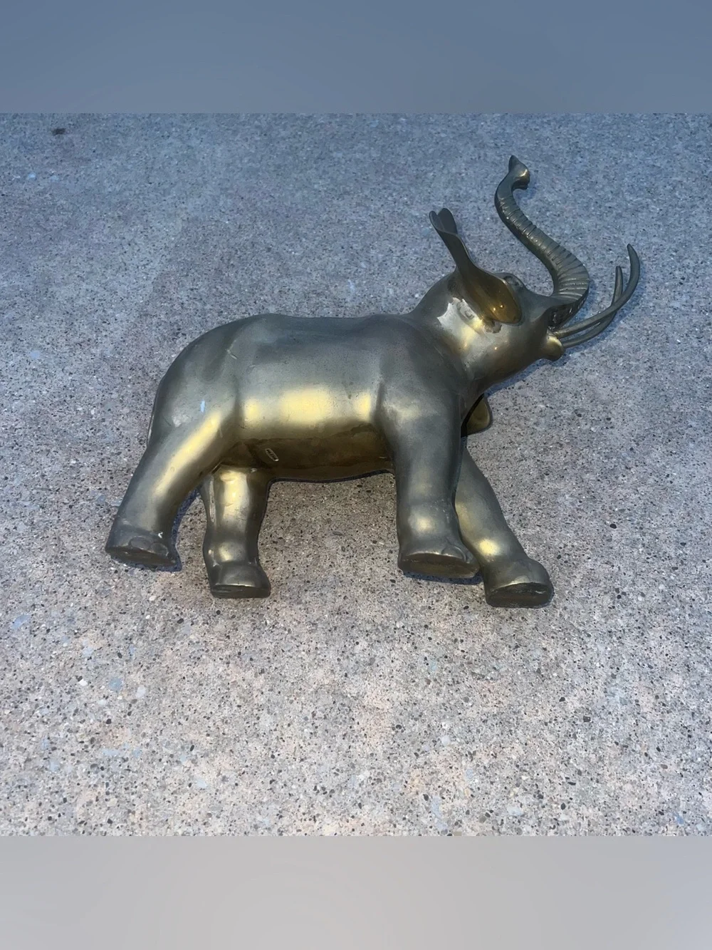 Brass Elephant Figurine with Trunk Up - Picture 4 of 5